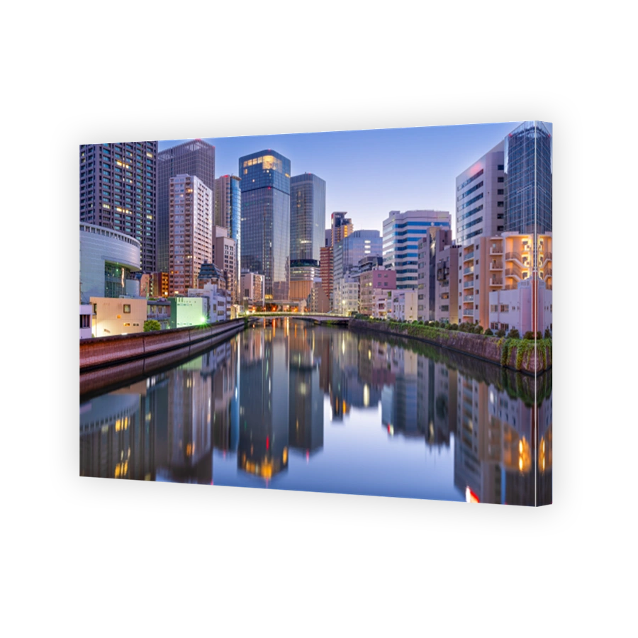 Osaka, Japan cityscape on the Okawa River