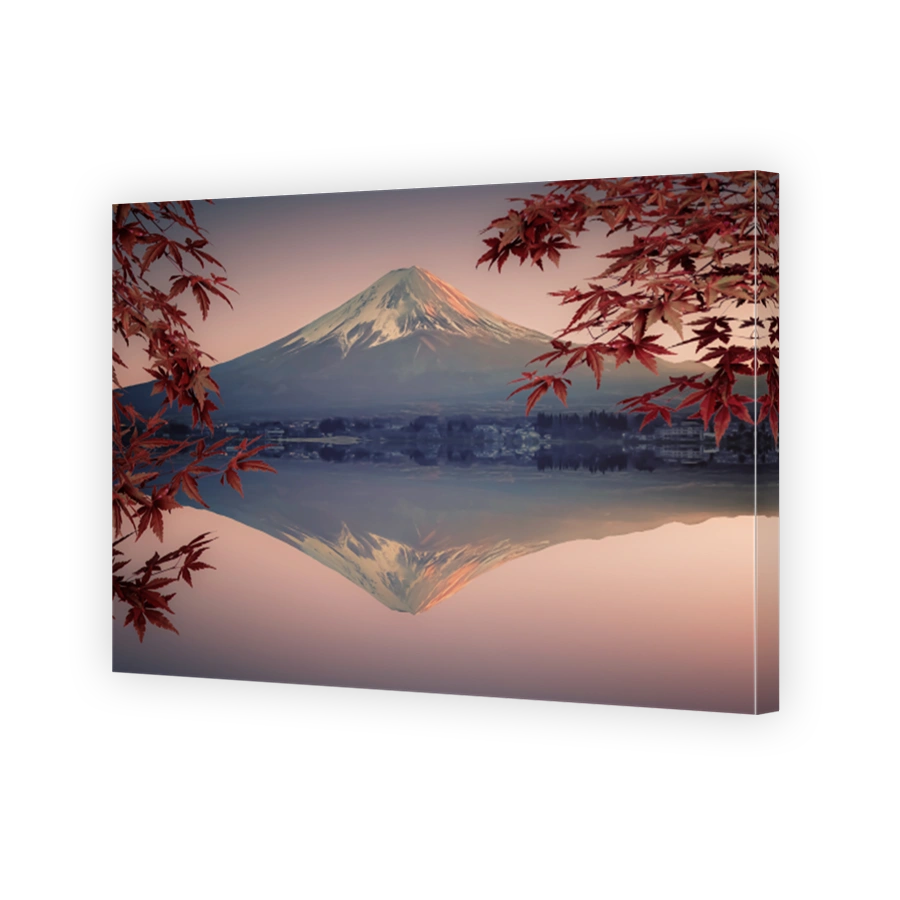 Japanese landscape at sunset