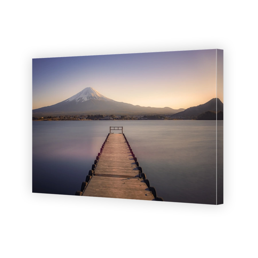 Japanese landscape at sunset