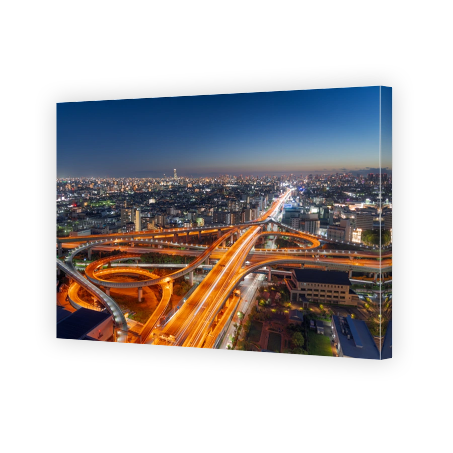 East Osaka, Japan Cityscape and Highways