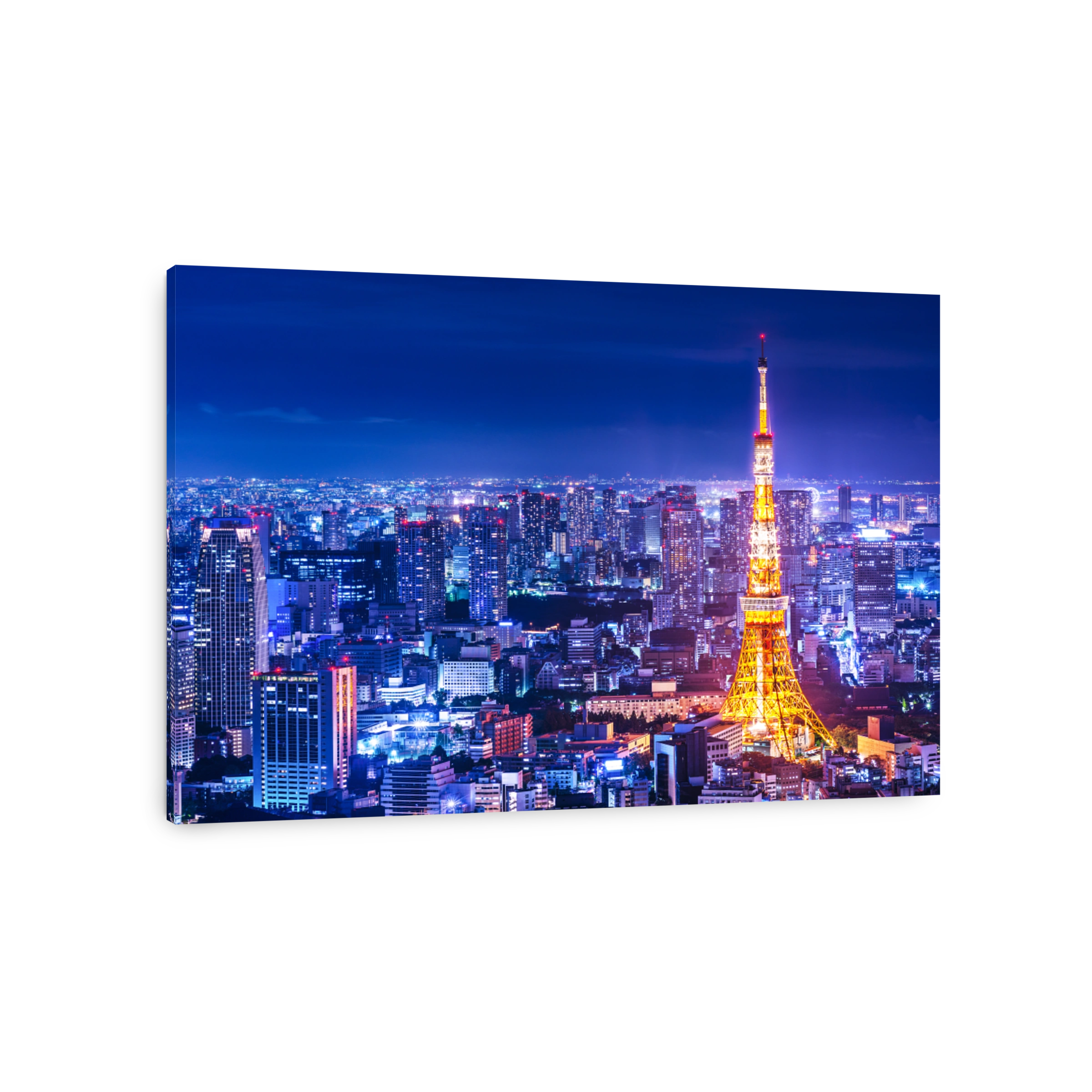 A view of the city of Tokyo at dusk