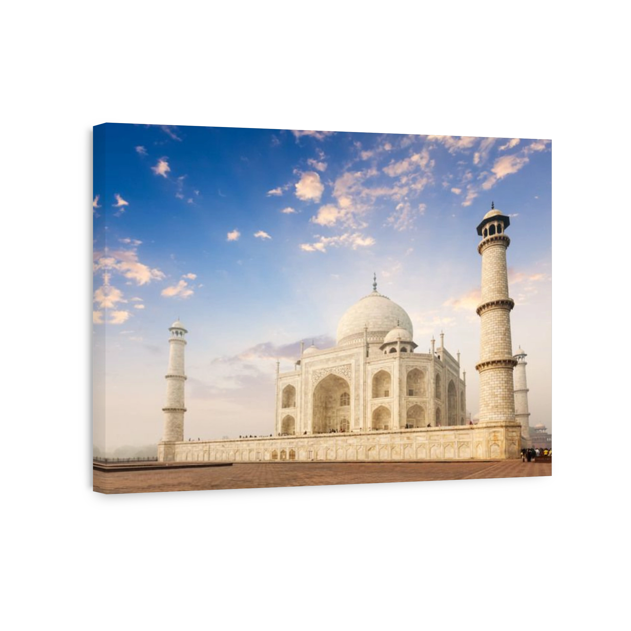 Taj Mahal. Indian Symbol - India travel background. Agra, India. Wide angle view