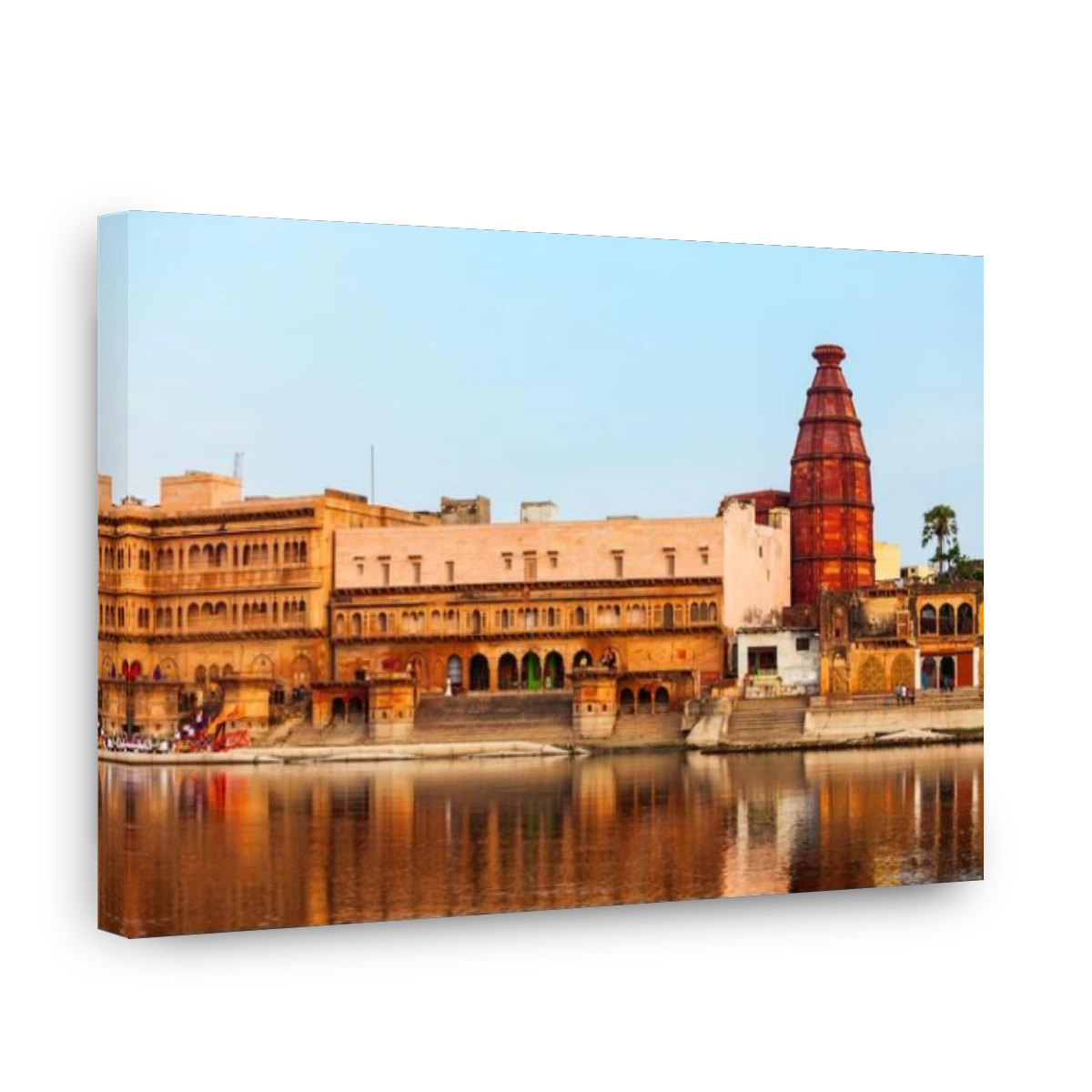 Krishna Temple at the Keshi Ghat on Yamuna river in Vrindavan near Mathura city in Uttar Pradesh state of India