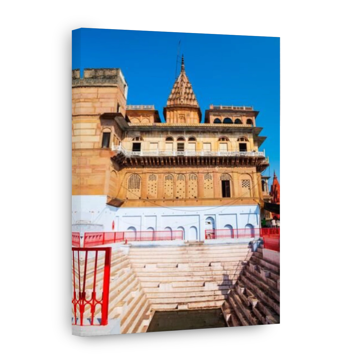 Manikarnika kund and Shiva Temple is located in at the Ganges river in Varanasi city, Uttar Pradesh state, North India