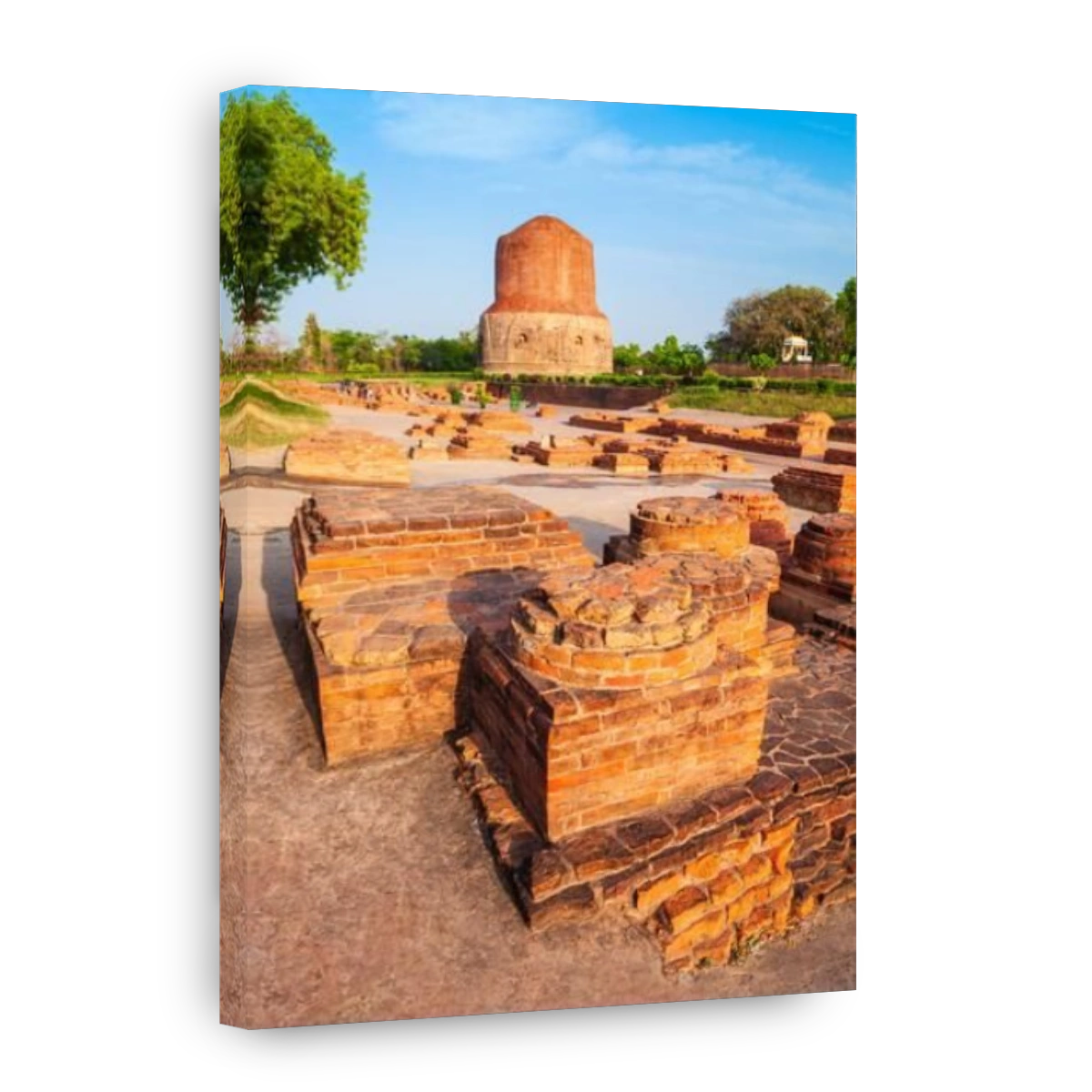 Dhamek or Dhamekh Stupa is located at Sarnath, near Varanasi in Uttar Pradesh state in India