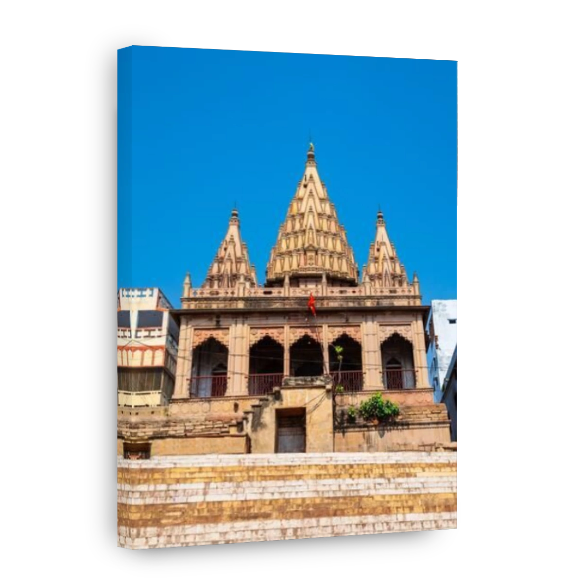Shiva Temple is located at the Ganges river in Varanasi city, Uttar Pradesh state, North India
