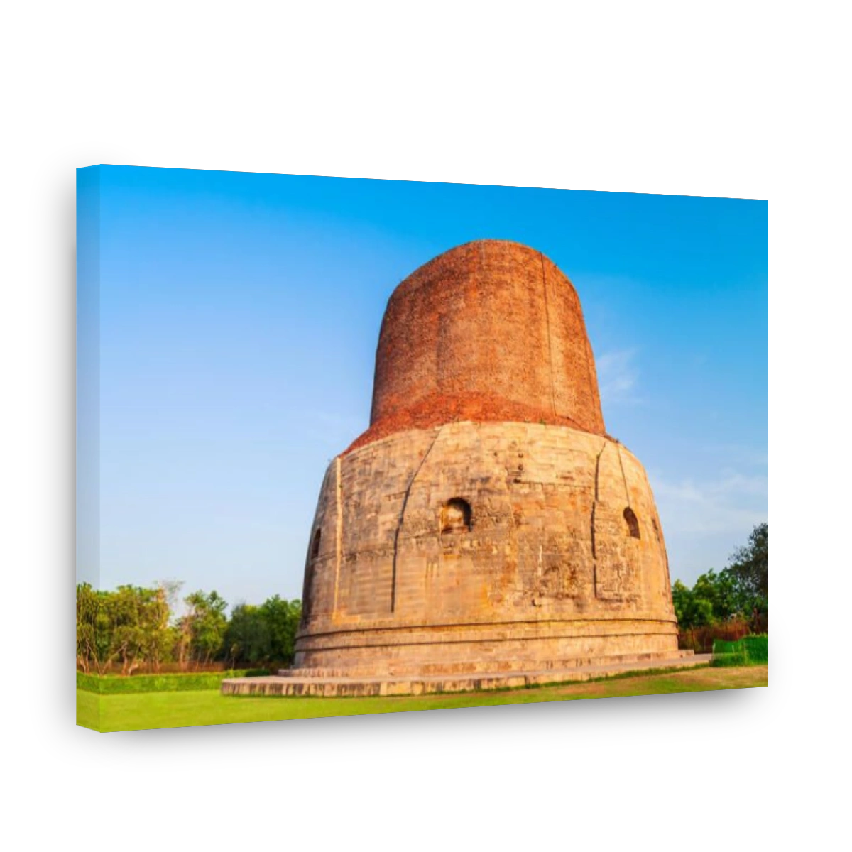 Dhamek or Dhamekh Stupa is located at Sarnath, near Varanasi in Uttar Pradesh state in India