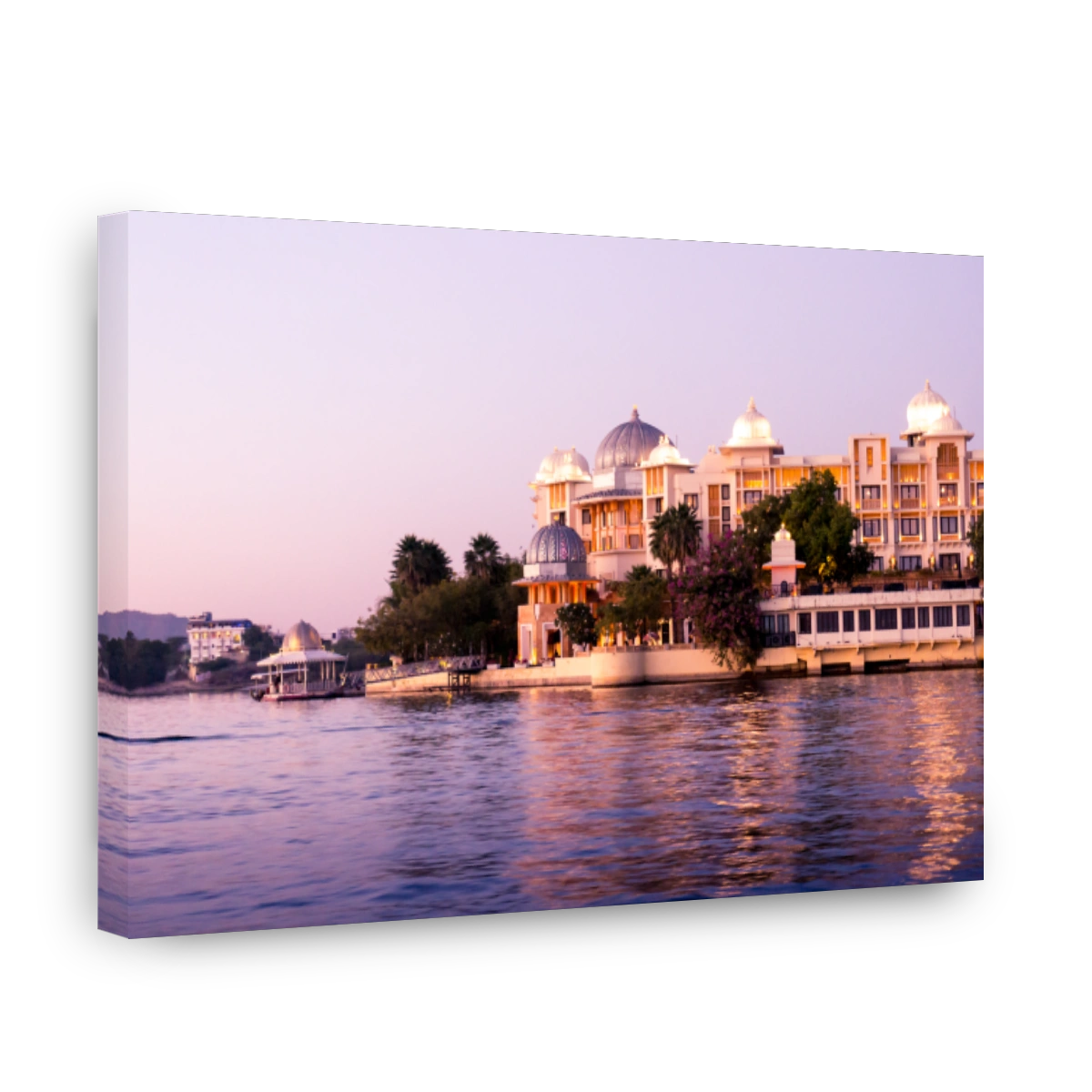 Luxury hotels on the bank of a lake