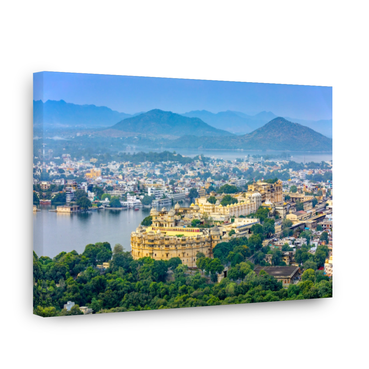Aerial view of City Palace. Udaipur, Rajasthan, India