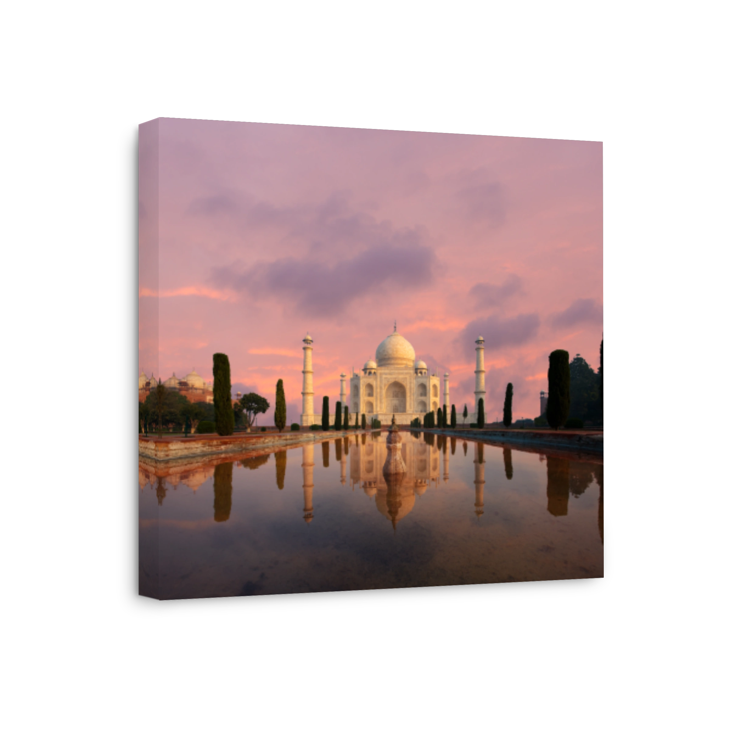 Taj Mahal Water Reflection Nobody Sunset