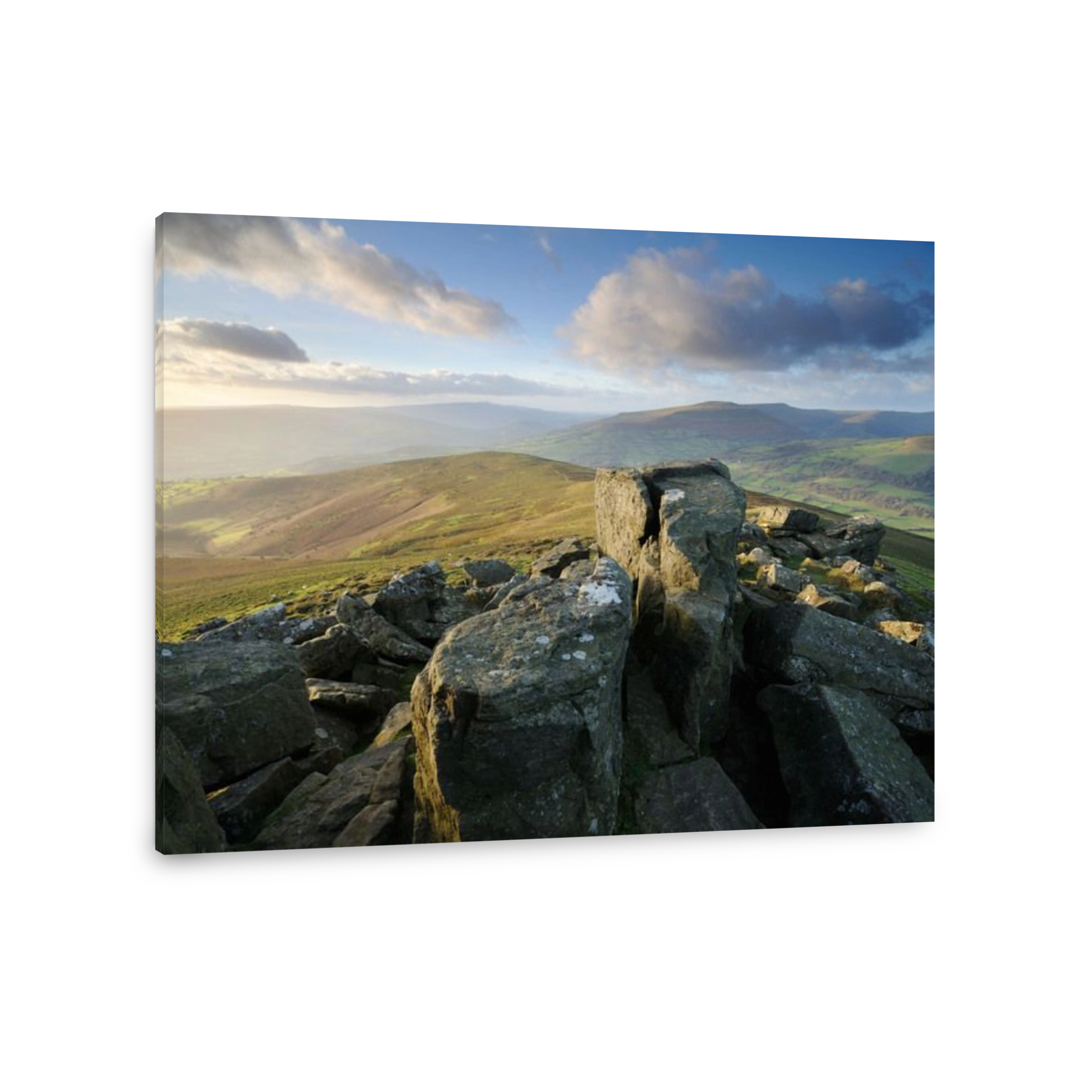 A spectacular view looking west from the top of Sugar Loaf mountain in the Black Mountains, Brecon Beacons, Wales, UK.
