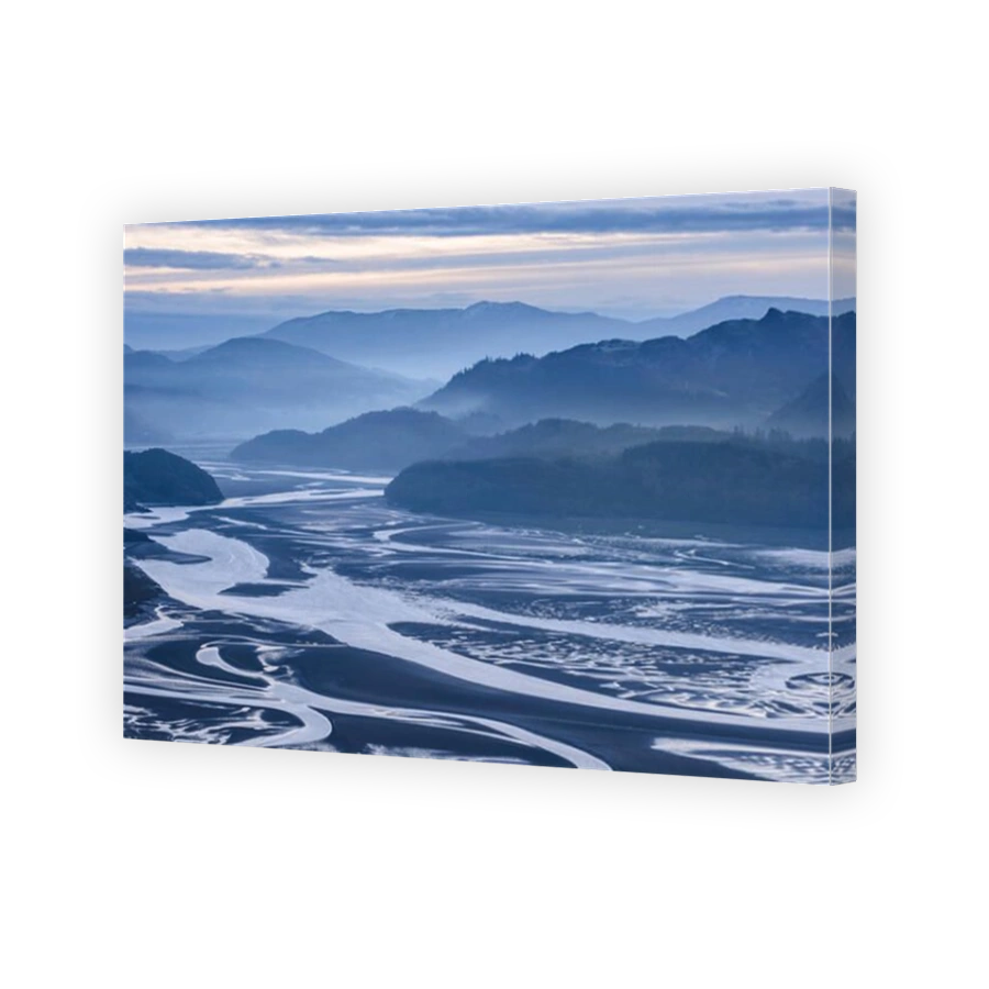 A cool dawn sky over the Mawddach Estuary near Dolgellau, Snowdonia.