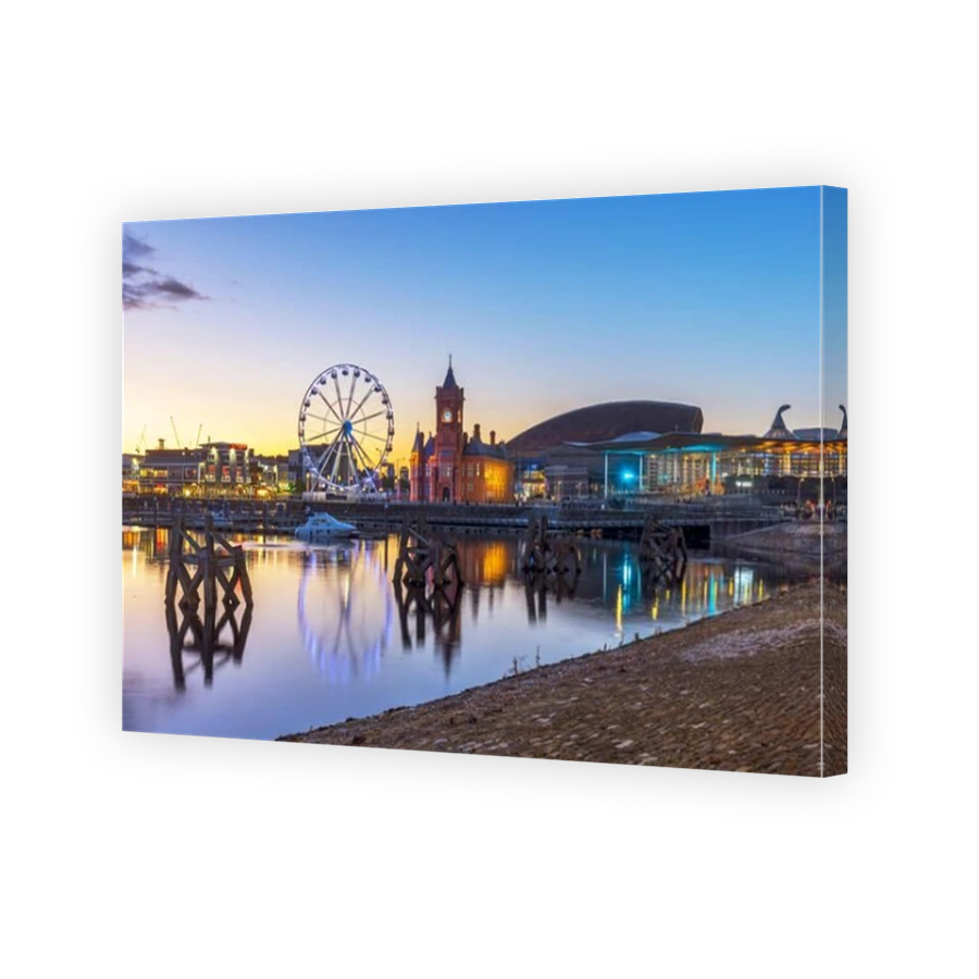 Sunset at Cardiff Bay, Cardiff, Wales, UK