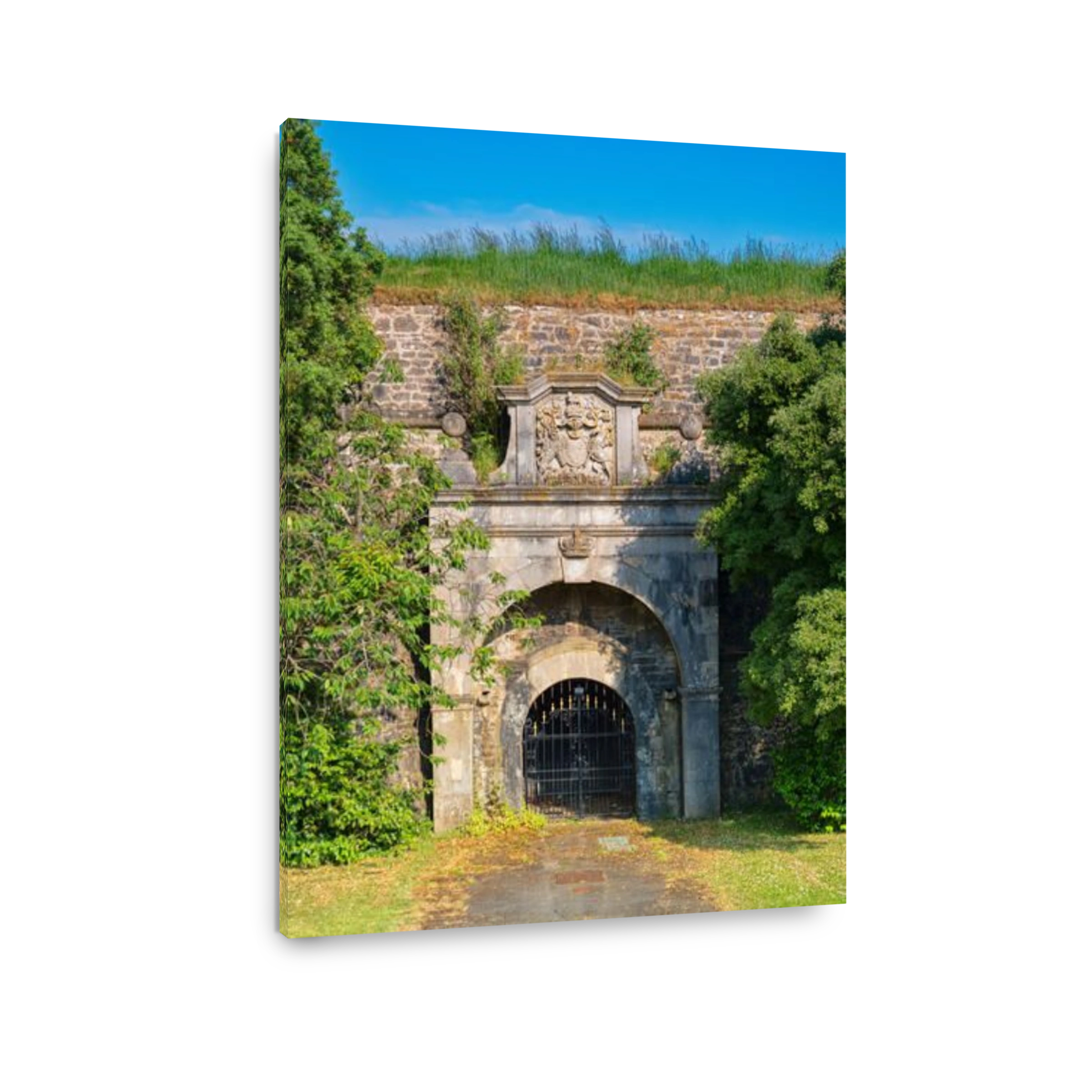 A sally port on the side of the Royal Citadel, Plymouth, Devon, UK. Taken from the public footpath.