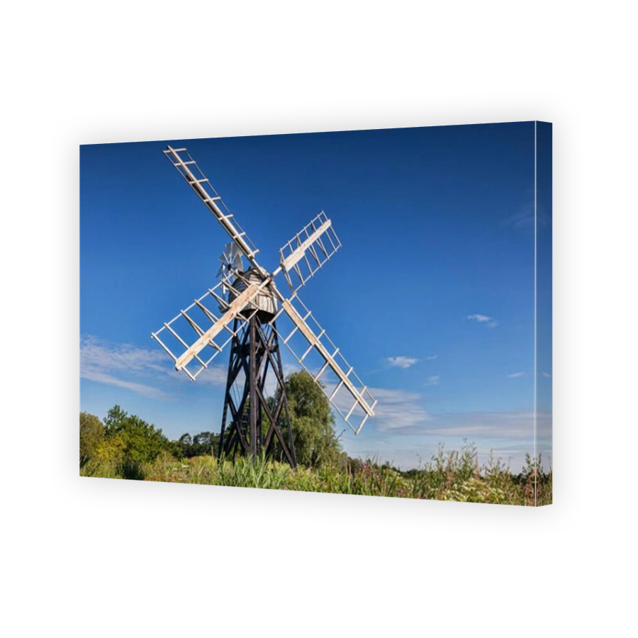Boardman's Mill, a skeleton windmill or wind pump in the Norfolk Broads, Norfolk, England.