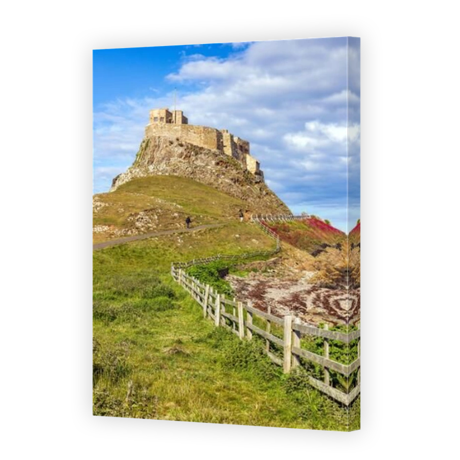 Lindisfarne Castle on Holy Island, off the Northumberland coast in the north east of England.
