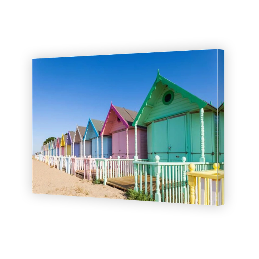 England, Essex, Mersea Island, Beach Huts