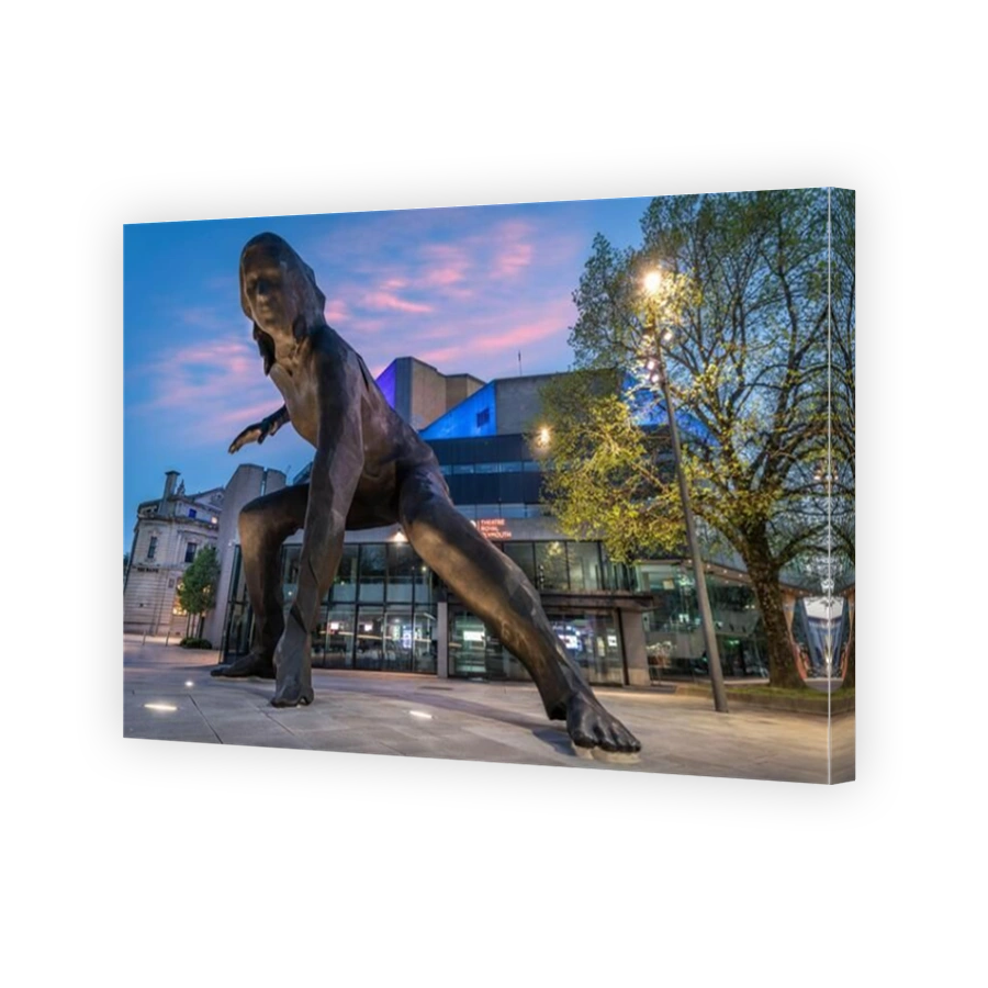 The bronze sculpture 'Messenger', outside the Theatre Royal Plymouth, is the work of Joseph Hillier.  Measuring 7 metres tall, 9 metres wide and weigh