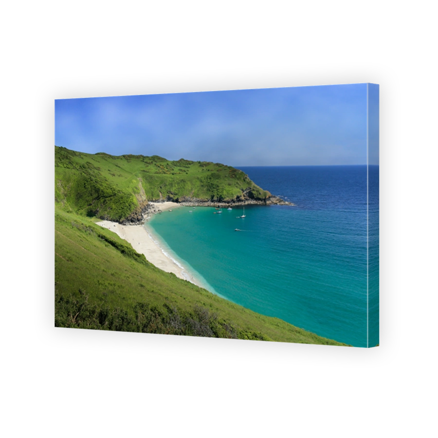 Boats Anchored in the beautiful Lantic Bay, Cornwall