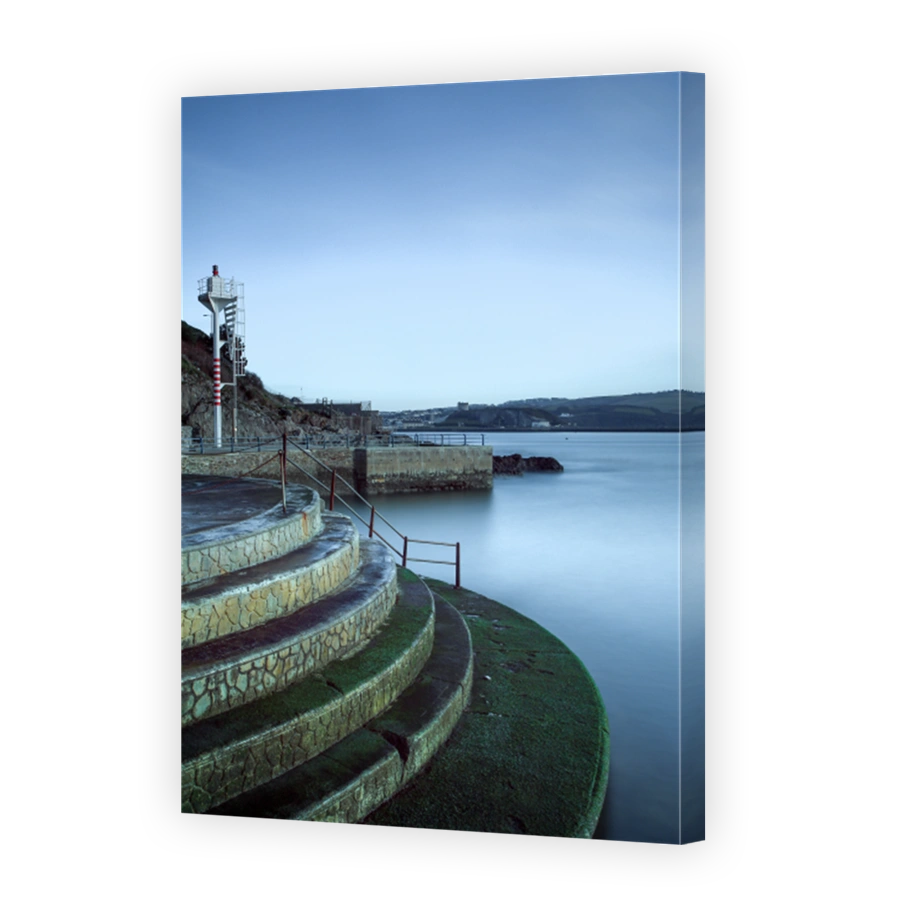 Waterfront Steps on Plymouth Sound. Slow Exposure Photograph.