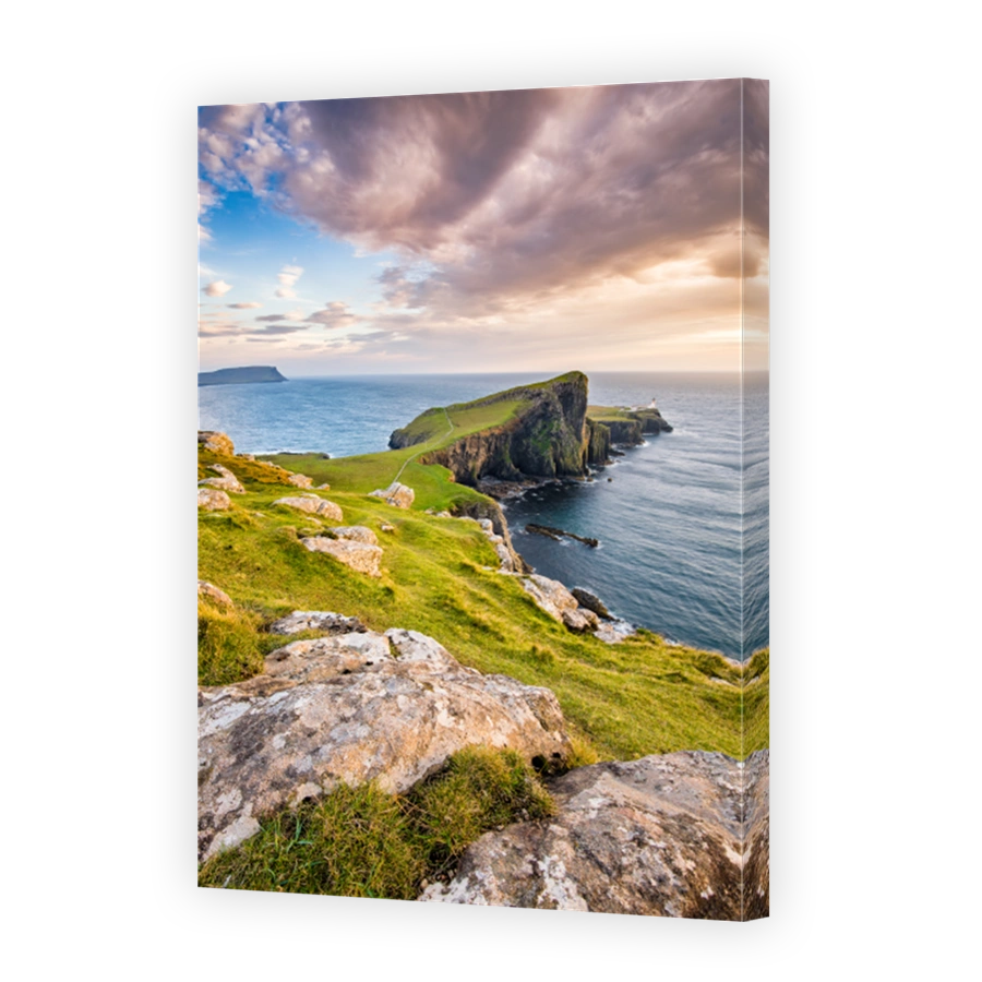 Neist Point Lighthouse With Dramatic Clouds.