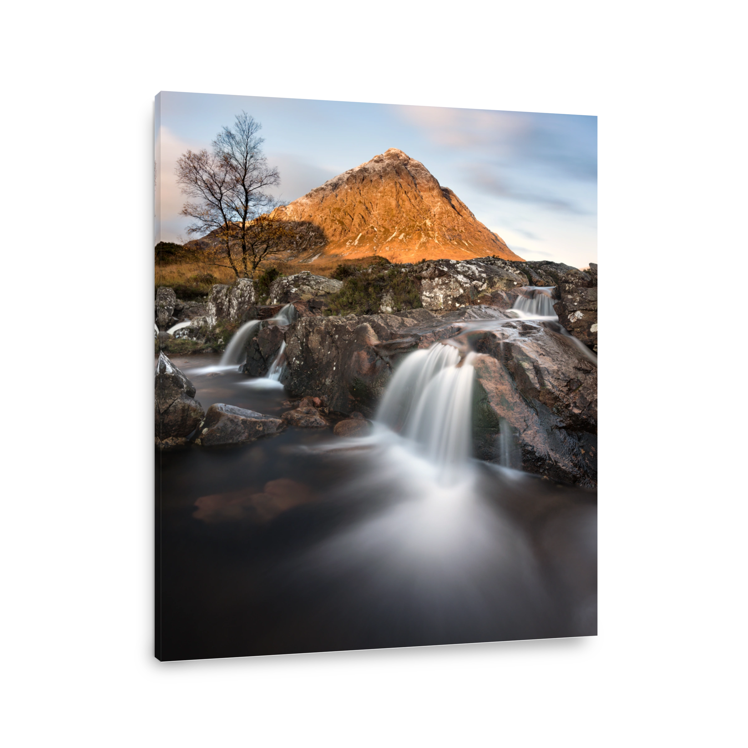 Iconic Scottish Waterfall In Glencoe, Scotland, UK.