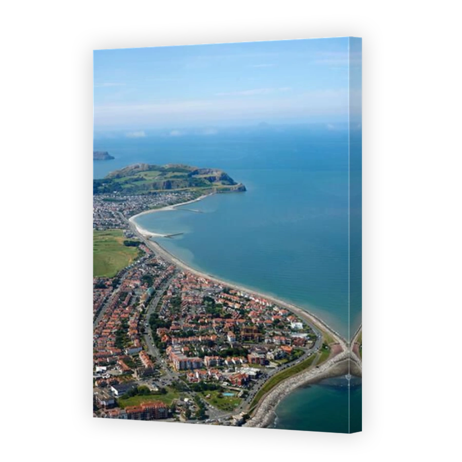 An aerial photograph of Llandudno and The Great Orm headland,  North Wales Coast, UK