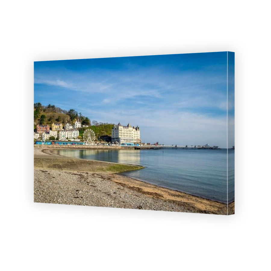 Llandudno Beach and Pier in Conwy, North Wales, on a fine Spring morning.