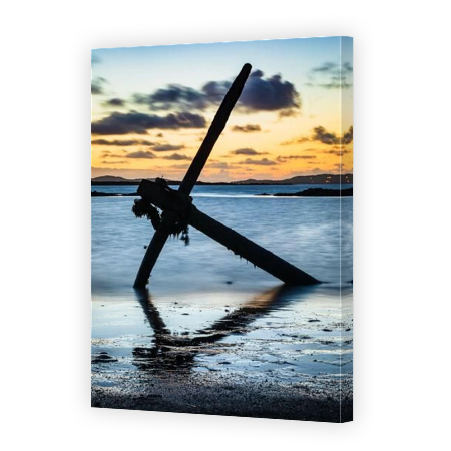 Anchor of the Verity on the beach at Aughrus Beg, Connemara, County, Galway, Ireland.