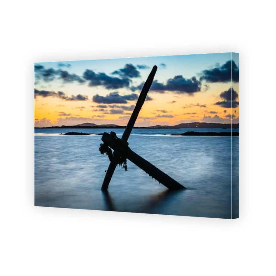 Anchor of the Verity on the beach at Aughrus Beg, Connemara, Galway.
