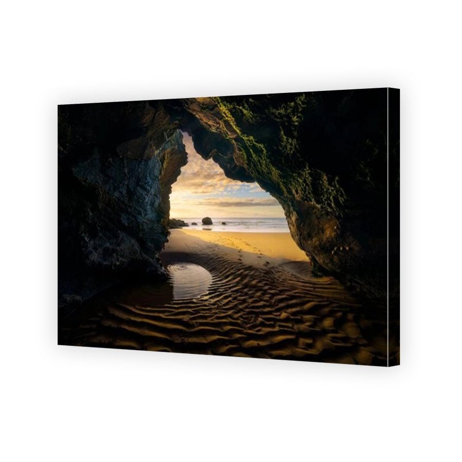Ireland Sea Cave view at Magheramore Beach in County Wicklow