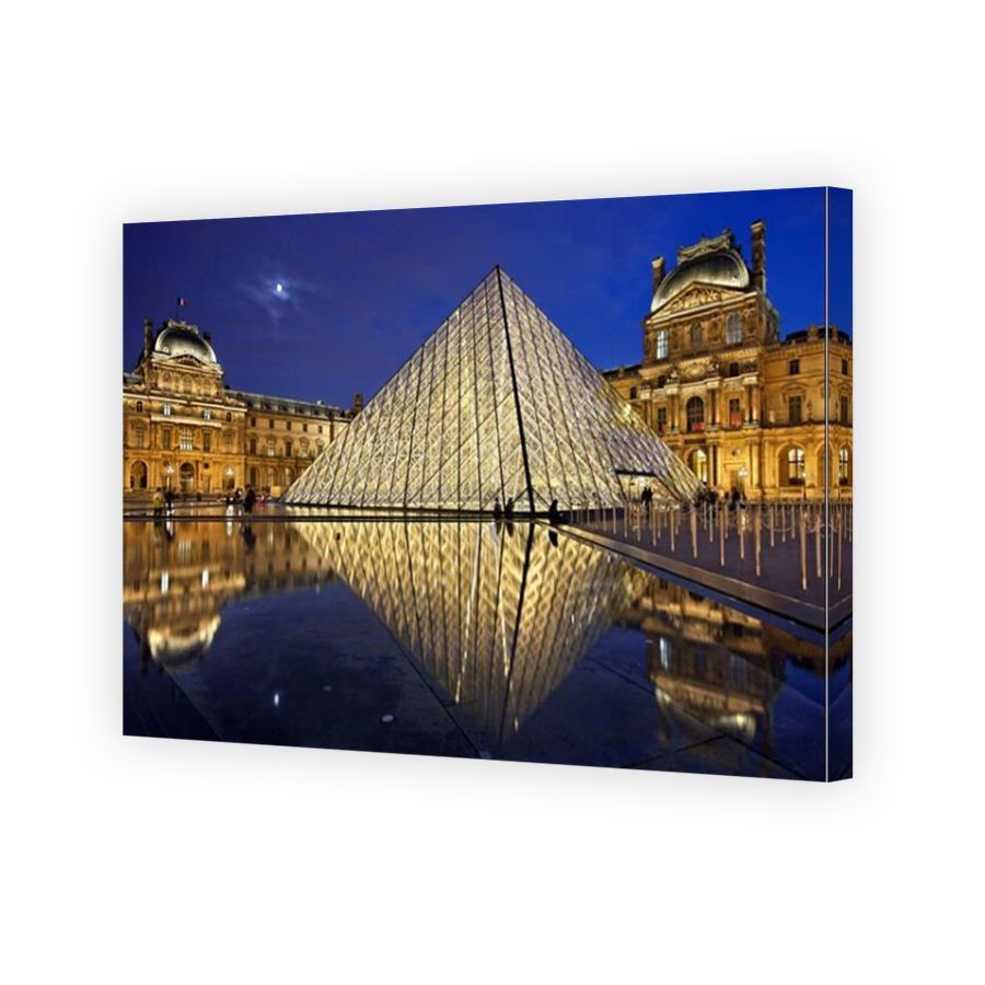 The glass pyramid (architect: I.M. Pei) of Louvre museum (Musée du Louvre), Paris, France.
