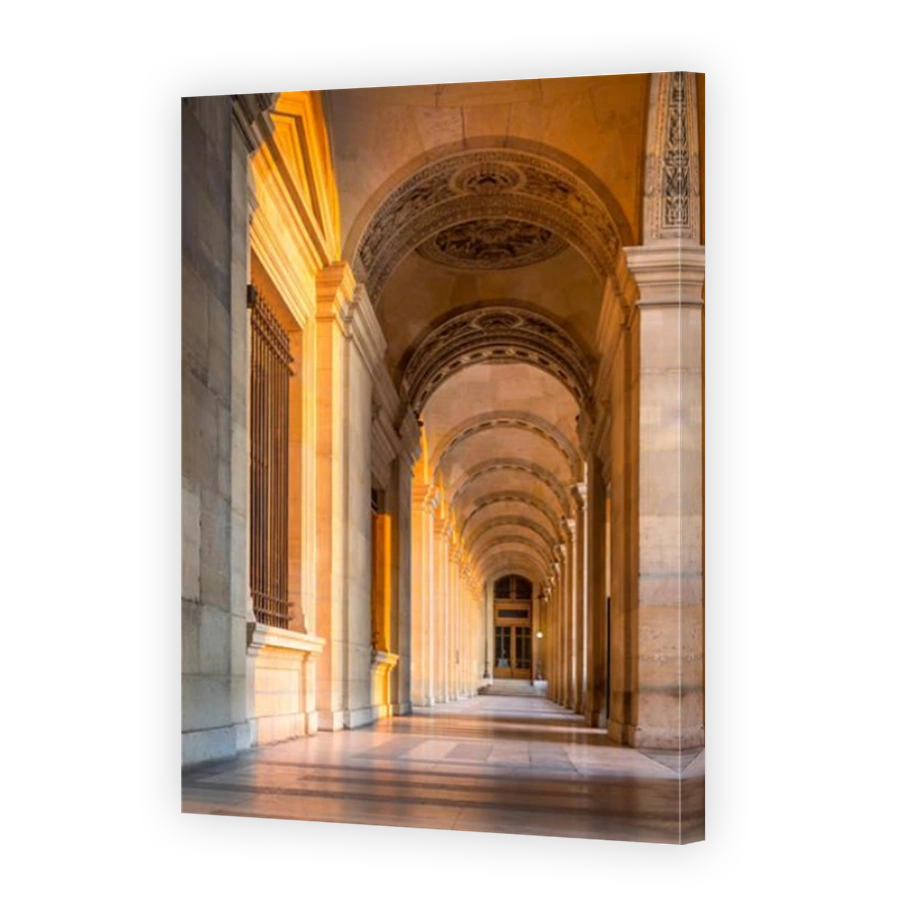 Arched ceiling over the walkway around Musee du Louvre, Paris, France
