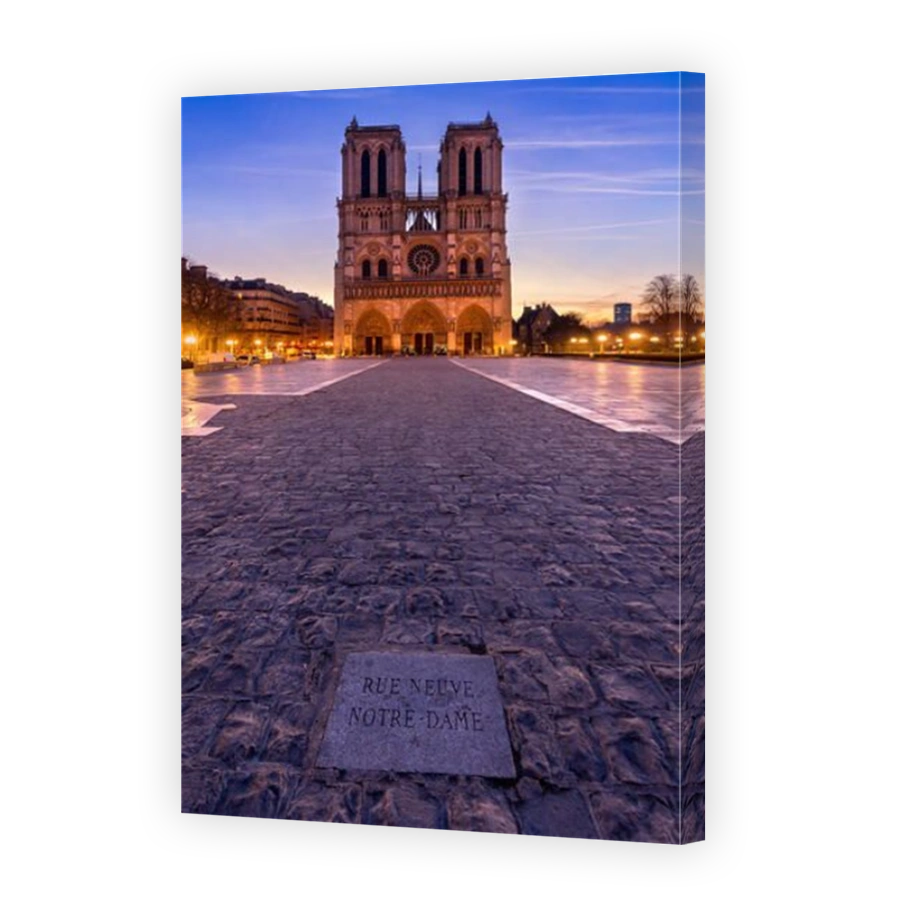 Notre Dame de Paris cathedral at sunrise. Ile de La Cite, Parvis Notre Dame (Place Jean-Paul II), 4th Arrondissement, Paris, France
