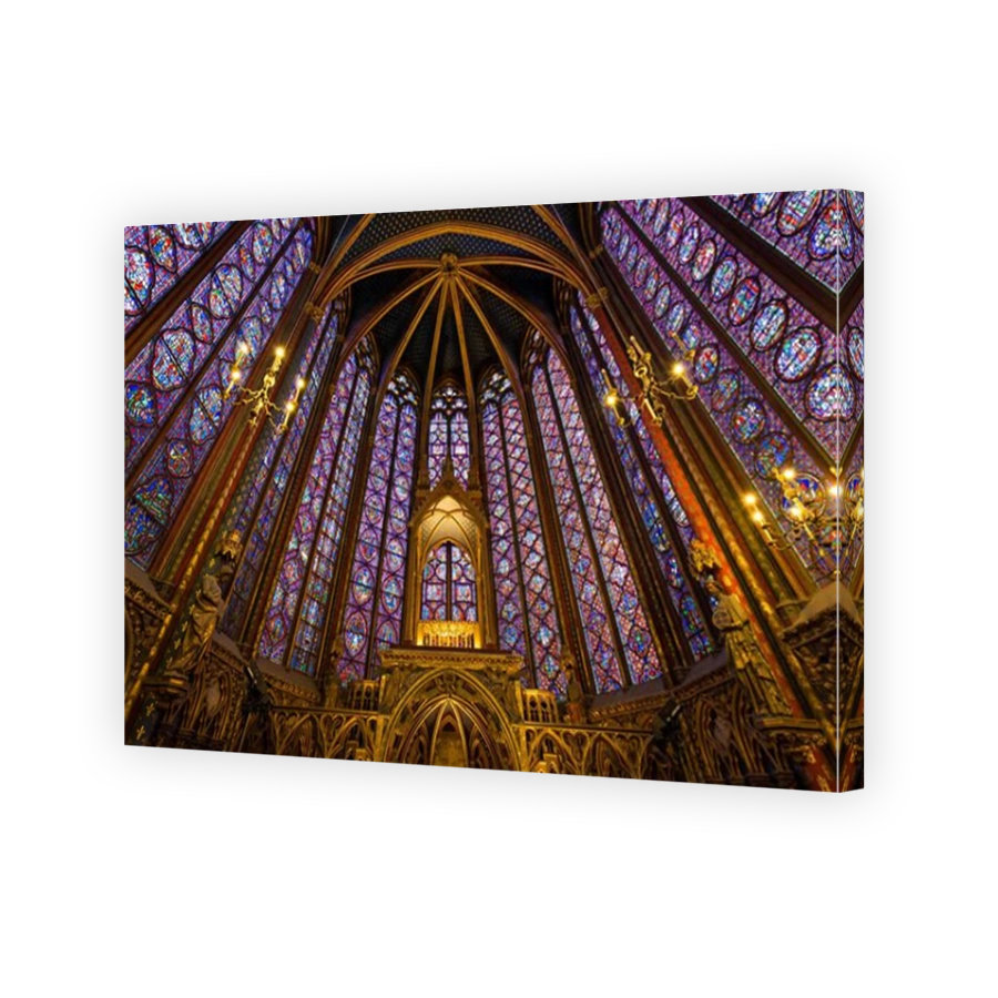 Stained Glass in the Sainte Chapelle (Holy Chapel) Interior. Gothic, Rayonnant architecture on Ile de la Cite Paris, France