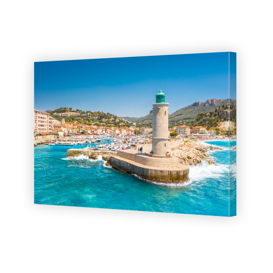Panoramic view of the fishing village of Cassis near Marseille, Provence, South France, Europe, Mediterranean sea