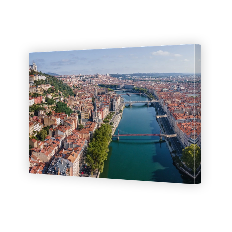 Lyon, France panoramic view in summer