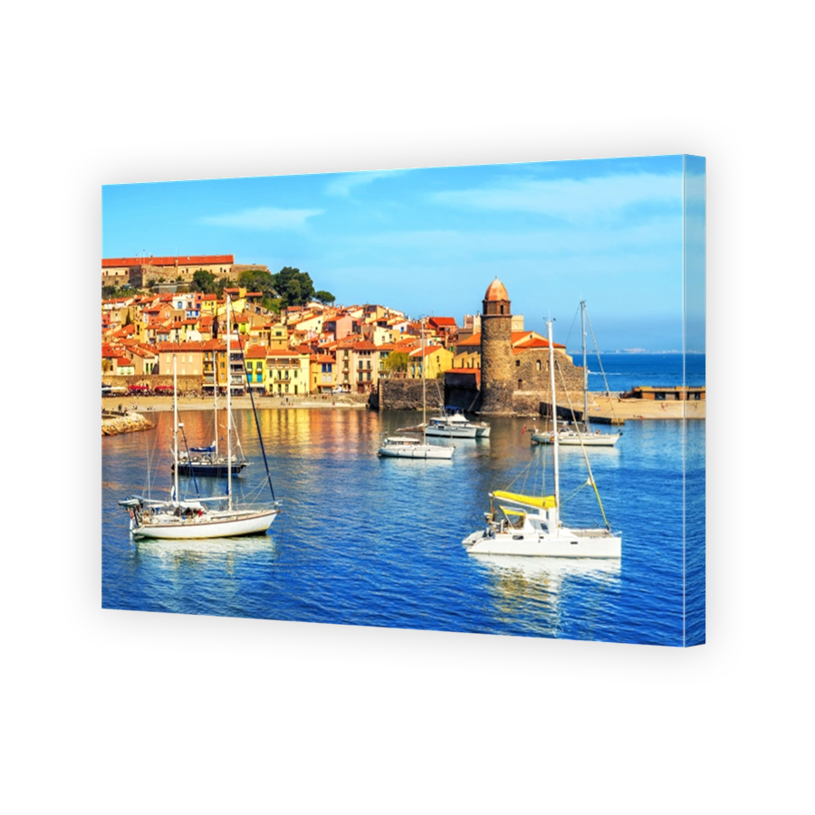 Collioure, France, a popular resort town on Mediterranean sea