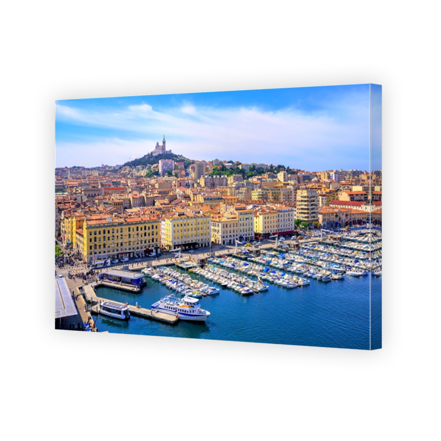 View of the historical old town of Marseilles, France