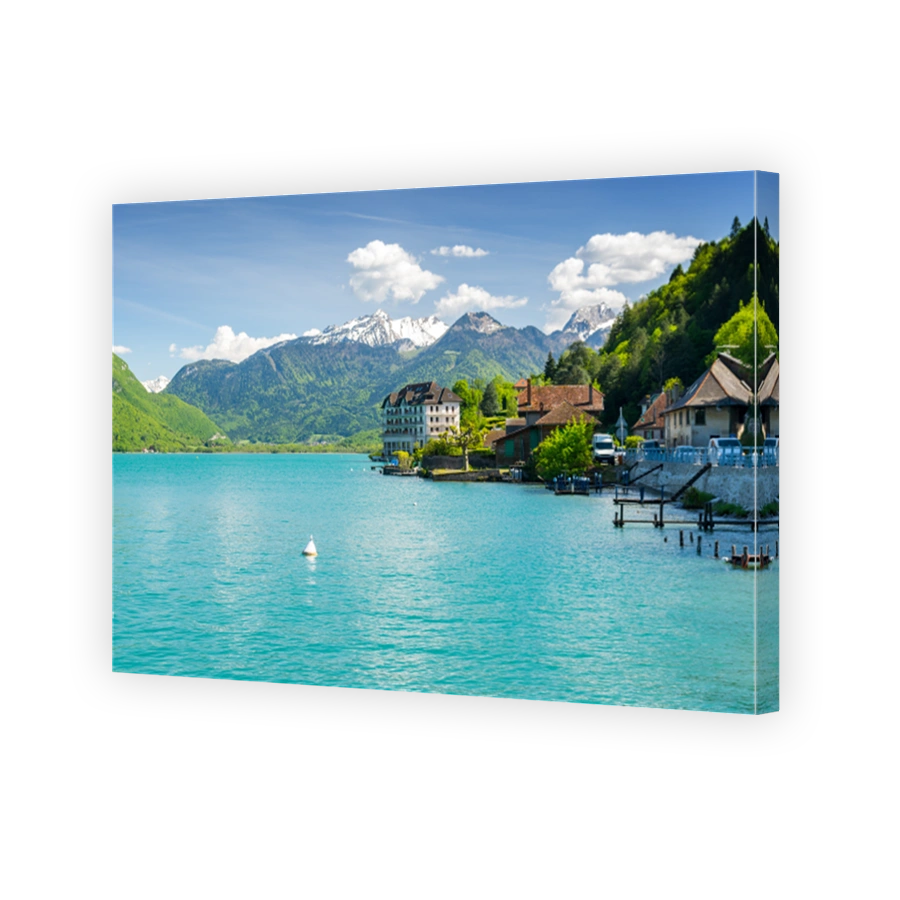 Beautiful view on french Alps at lake Annecy, France