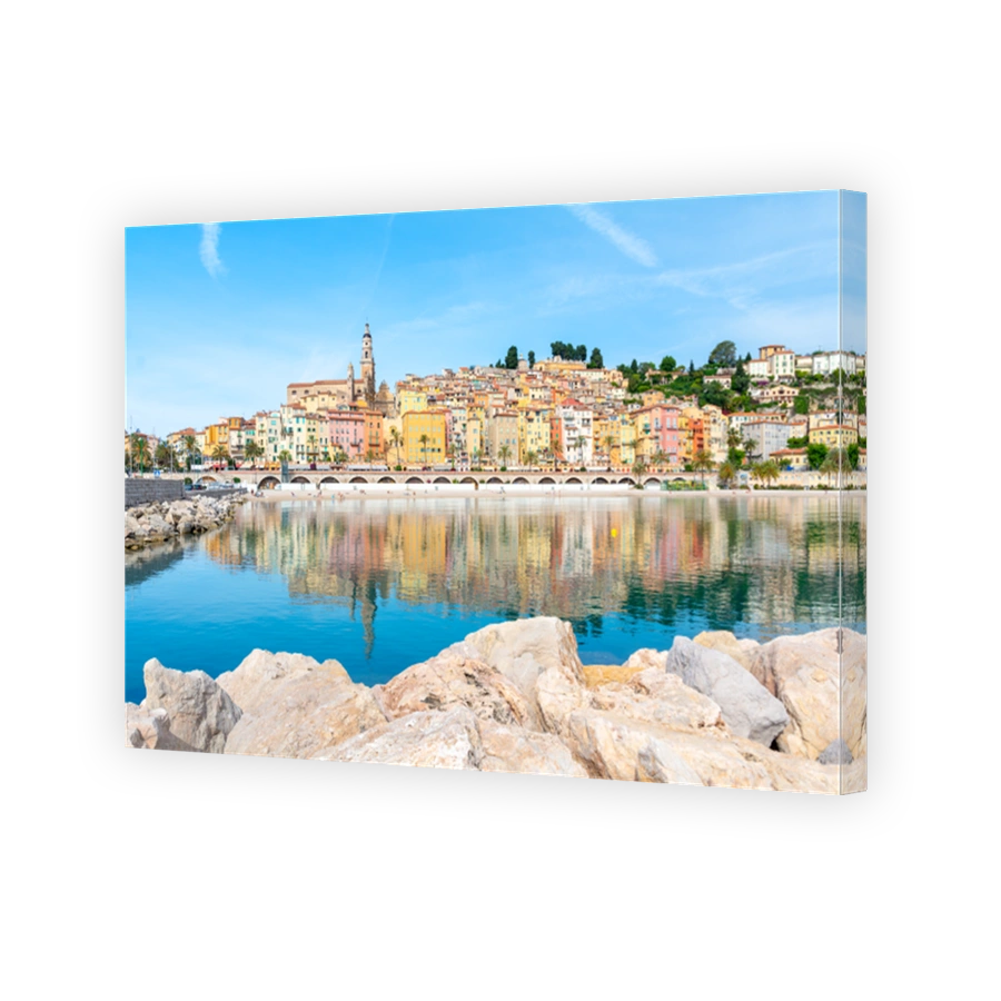 beautiful colorful town Menton on french riviera , cote d'azur , France