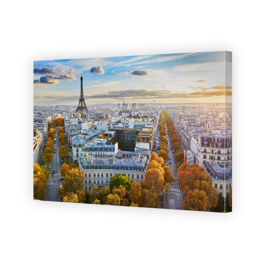 Aerial panoramic cityscape view of Paris, France