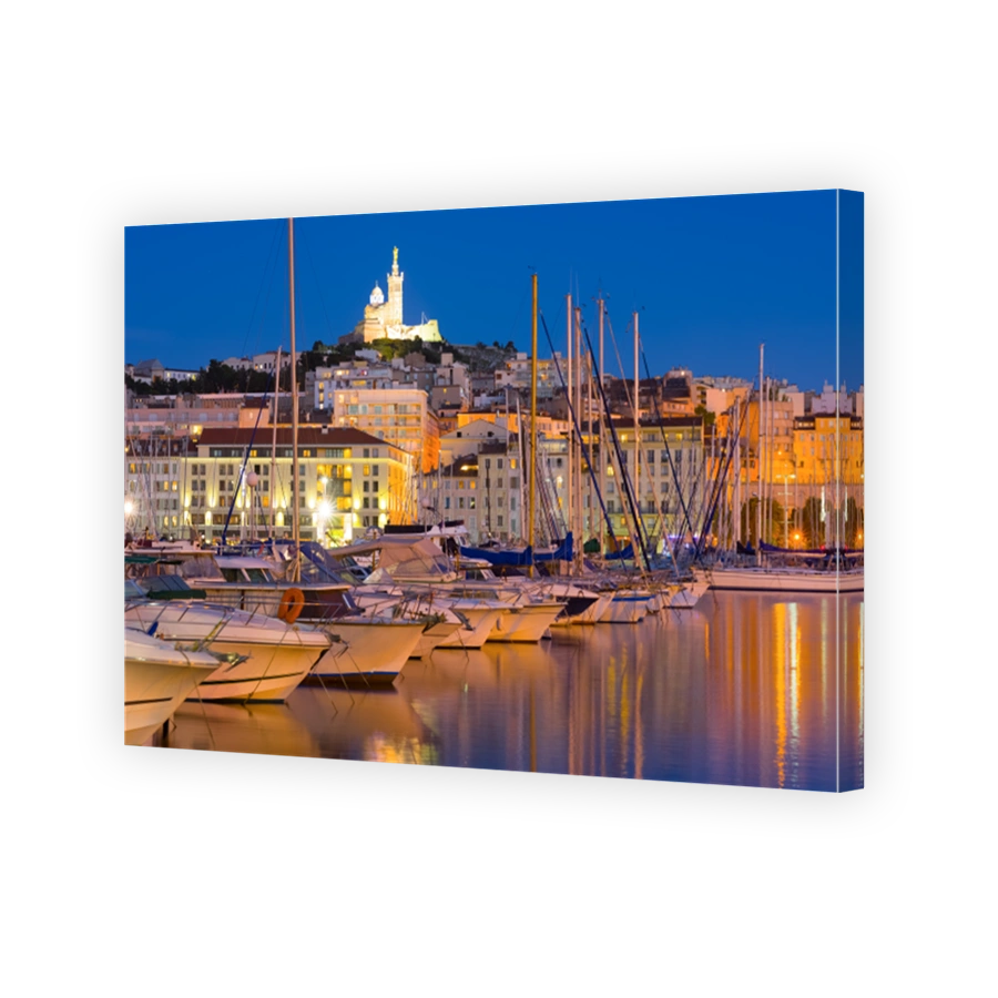 Port in Marseille at a summer night