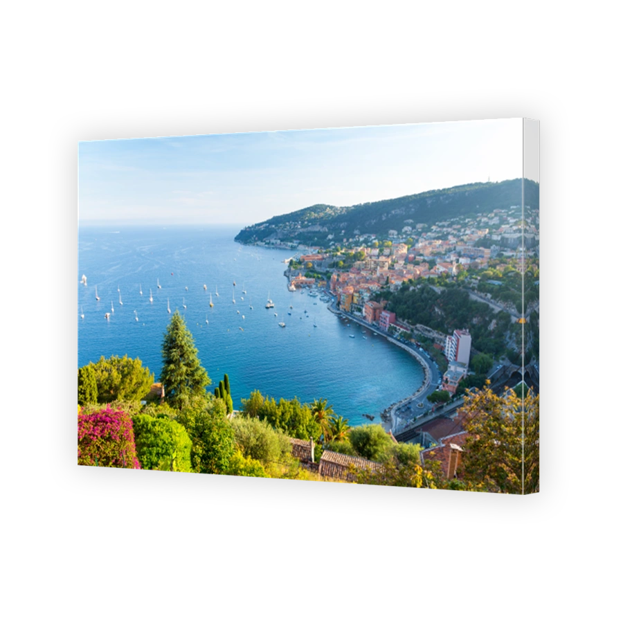 View of luxury resort and bay of Cote d`Azur in France.