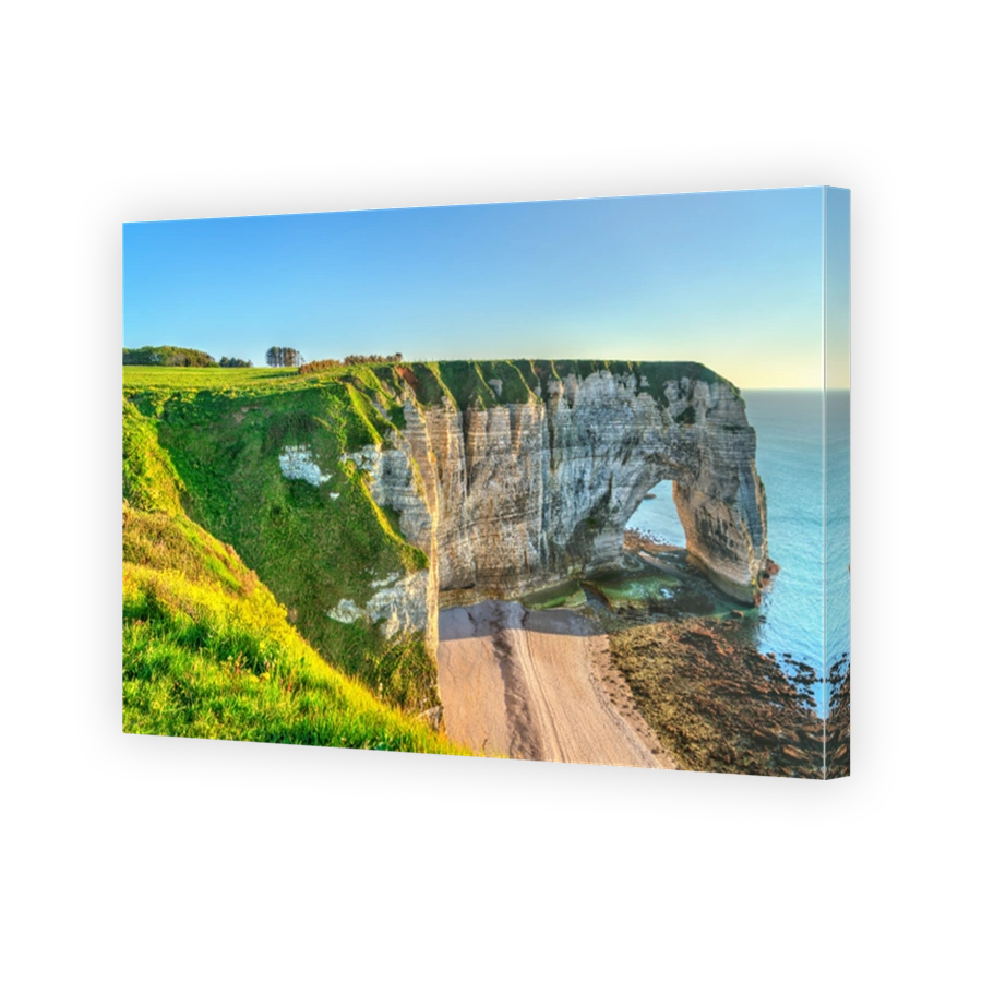 Natural chalk arch at Etretat, France