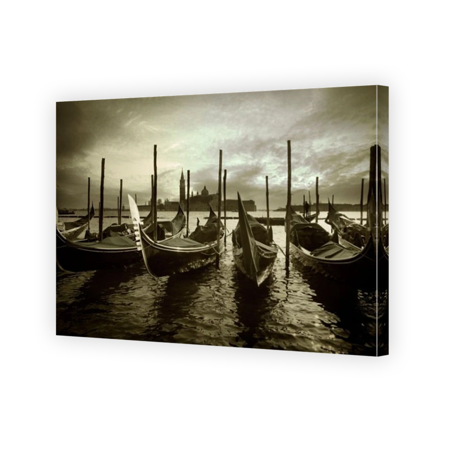 Sepia Gondolas Venice Italy