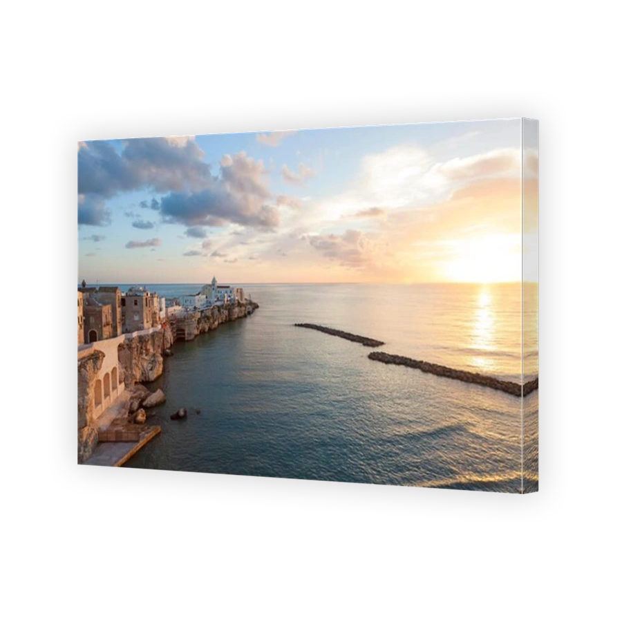 Town with San Francesco church, Vieste, Gargano, Foggia district, Apulia, Puglia, Italy