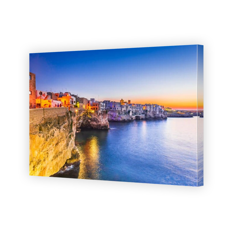 Puglia, Italy. Sunset scenery Polignano a Mare province of Bari, Apulia.