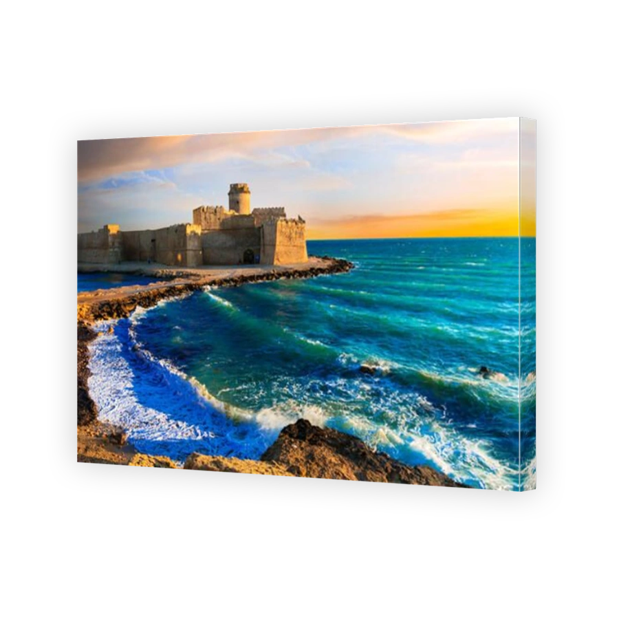 Beautiful Aragonese castle over sunset,Le Castella,Isola di Capo Rizzuto,Calabria,Italy.