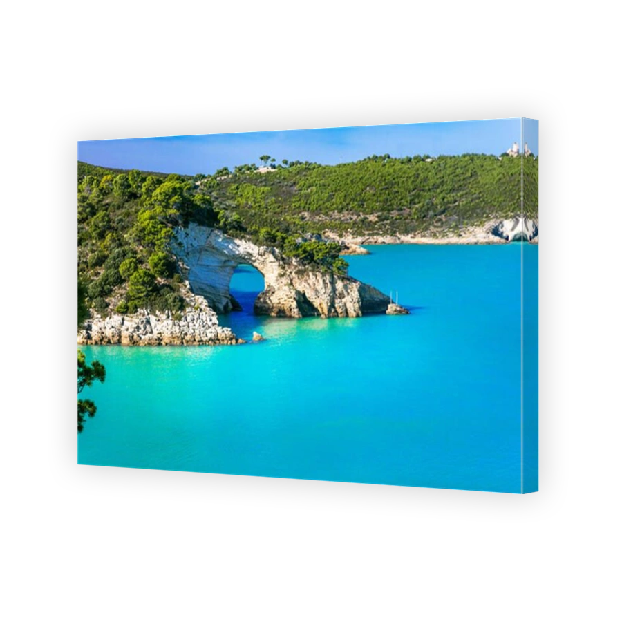 Impresive rocks and azure sea,Gargano National park,Puglia,Italy.
